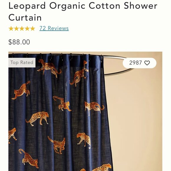 Anthropologie leopard organic cotton shower curtain - Picture 10 of 10